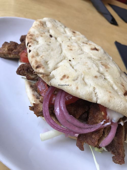 Doesn’t look like much, but the vegan gyros is to die for! at MiiT in Riga