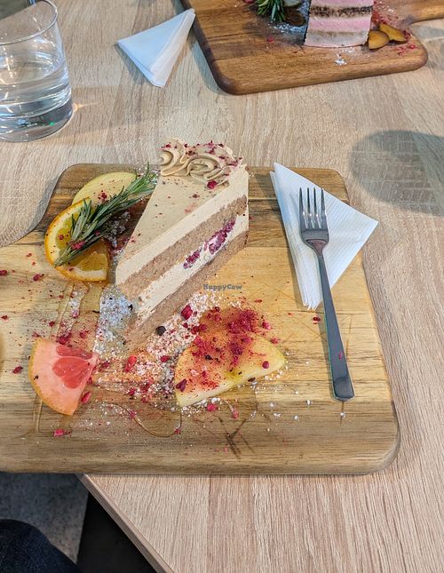 Caramel cake at VíK - Vegan Venue in Bratislava