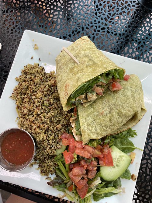 breakfast tofu burrito  at Naked Cafe in Solana Beach