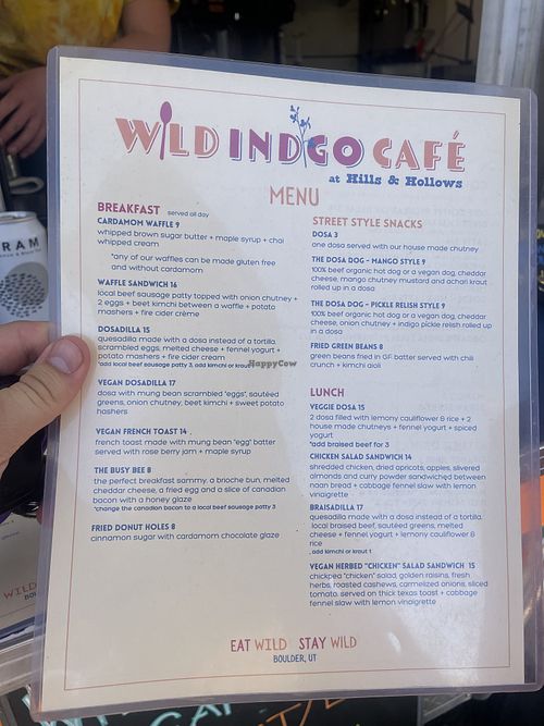 Wild Indigo Cafe Boulder Review "Great vegan options" by Ken
