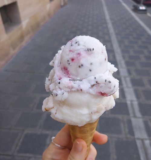 Kokos-Himbeer-Chia und Milchreiseis at Dolomiddi in Furth