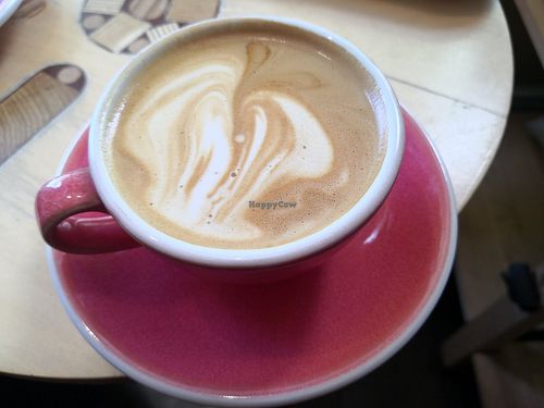 Oat milk flat white ❤️ at Grain Culture in Ely