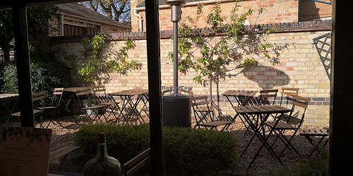 Garden seating at Grain Culture in Ely