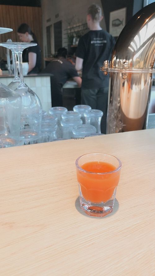 wellness shot  at Hvammsvík Hot Springs in Hvammsvik