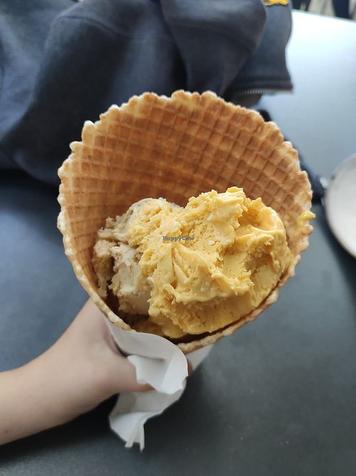 Vegan mango and vanilla (about half left) at Grycan in Bydgoszcz
