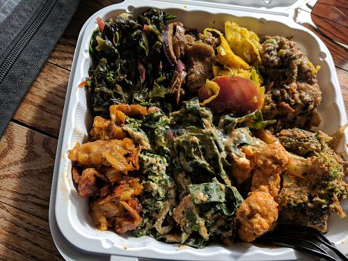 nine sides. all  tasty. i love eating at khepra at Khepra's Raw Food Juice Bar in Washington