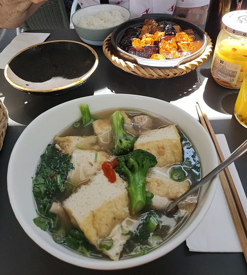 Vegan pho, braised aubergine with tofu at Coco Viet in Cologne