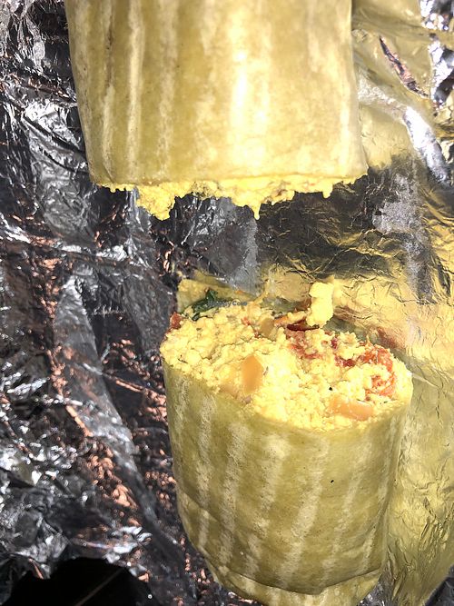 Egg, Cheese, and Bacon on a spinach wrap at Blossom Du Jour - Midtown in New York City