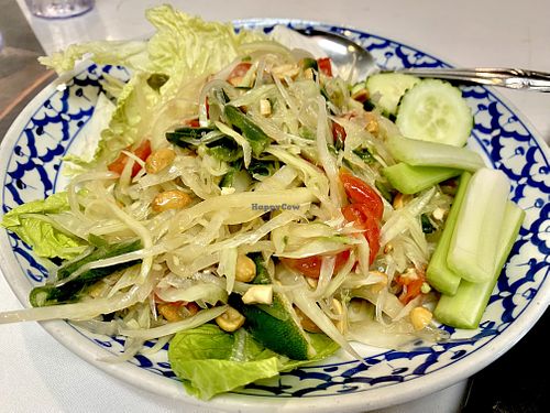 Papaya salad, amazing and spicy  at Buatong - Thai Vegan Restaurant in Fresno