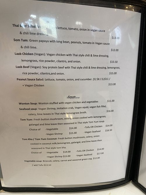 All vegan menu during soft opening  at Buatong - Thai Vegan Restaurant in Fresno