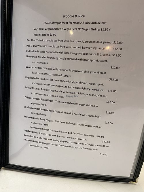 All vegan menu during soft opening  at Buatong - Thai Vegan Restaurant in Fresno