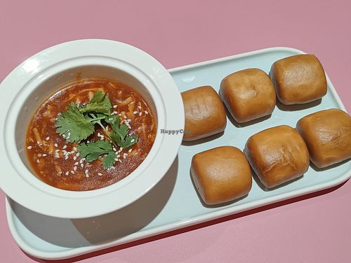 "crabmeat" sauce with golden pillow at Mother Earth Classic - 大地之素 in Central Singapore