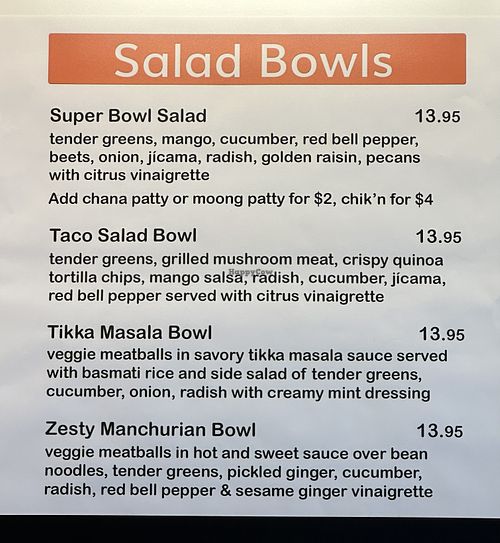 Salad Bowls  at Green Grill in Guerneville