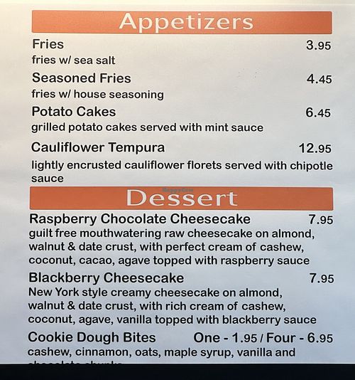 Appetizers / Desserts   at Green Grill in Guerneville