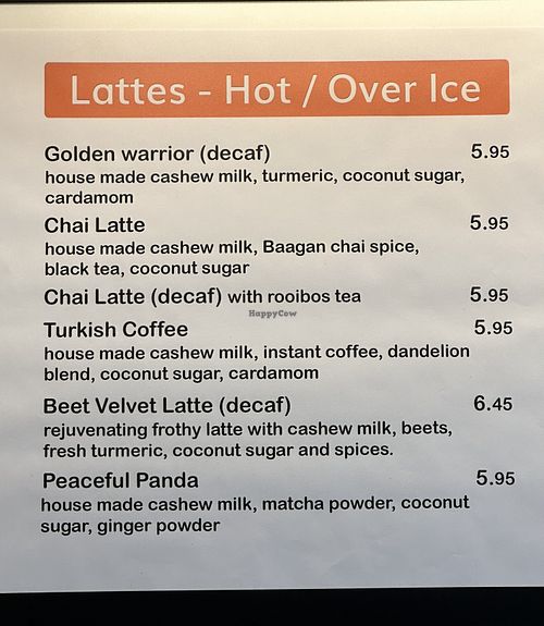 Lattes - Hot / Over Ice  at Green Grill in Guerneville