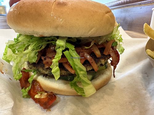 Chipotle Moong Burger  at Green Grill in Guerneville