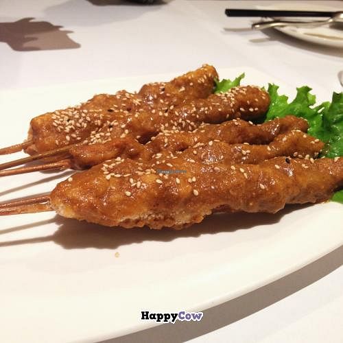 Really delicious skewers with satay. at Jing Ping Thai in Taipei