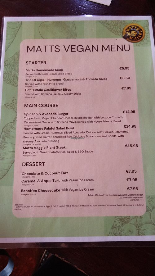 Matt The Millers Bar & Restaurant Kilkenny Restaurant HappyCow