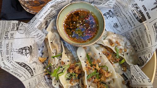 Vegan dumplings at Vintage Bar in Hvar