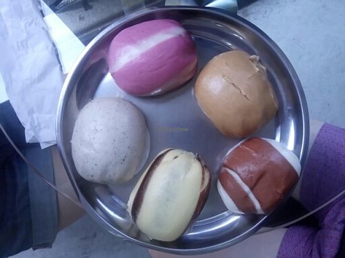 BUNS. Black sesame, chocolate banana, chocolate, brown sugar, Japanese potato at Pun-Pao Steamed Buns in Chiang Mai