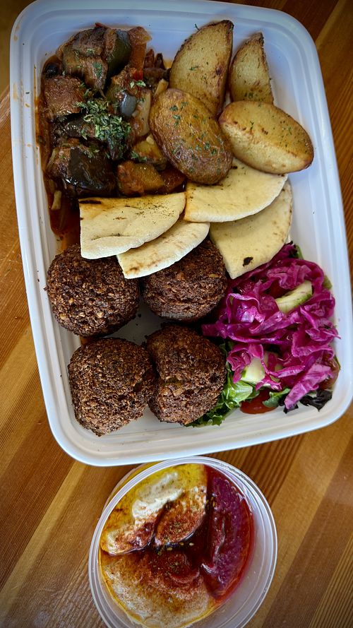 Falafel Plate  at Sprig Contemporary Greek Kitchen in Vancouver