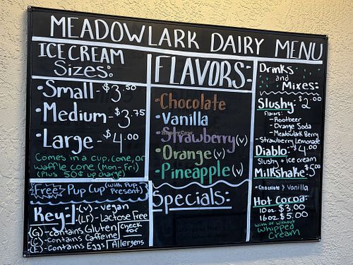 Menu February 2026  at Meadowlark Dairy  in Pleasanton