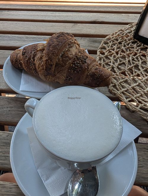 Vegan croissant and other pastries at Vision's Café in Parma
