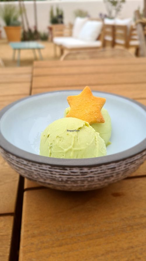 Avocado ice cream at O96 in Mallorca