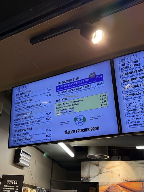 menu  at Veganitas in Bern