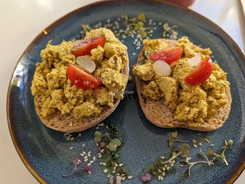 Scrambled tofu tostada at Balino Yoga Café  in Sevilla