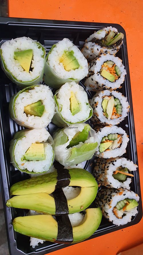 Vegan sushi box. So much avocado! at Kiko Sushi in Castelnau-le-lez