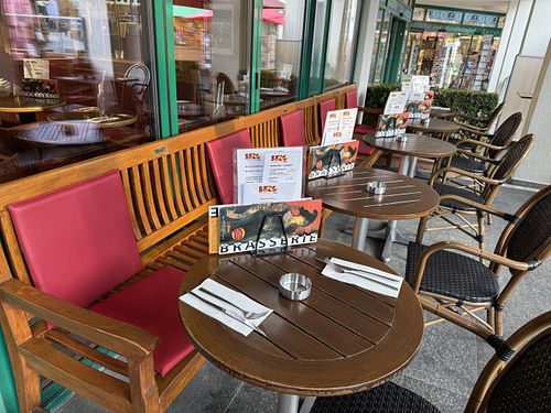 tables outside  at Burg Brasserie in Vaduz