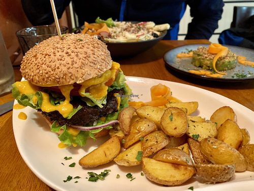 My huge Vegsn burguer  at Le Grenier de Notre Dame in Paris