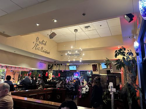 Inside - there was live music   at Orchid Thai in Lincoln