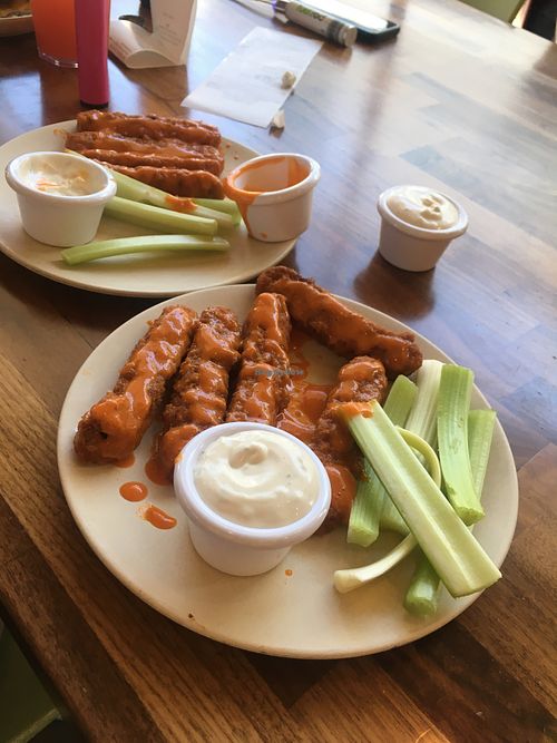 Buffalo Sticks - extra crispy with extra sauce  at Veggie Grill by Next Level - The Dome in Hollywood