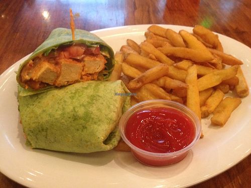 Buffalo chik'n wrap at Veggie Grill by Next Level - The Dome in Hollywood
