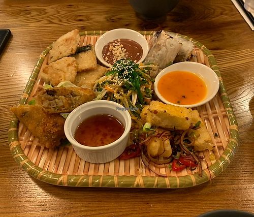 Sharing platter for two (everything was delicious!)  at Non Viet Vegan in Glasgow