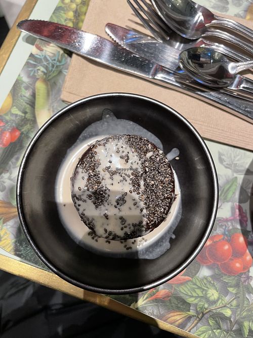 Omega-3 brownie (with cashew cream) #Veganuary at Le Botaniste - Bryant Park in New York City