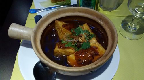 Stuffed tofu at Vegebowl in Paris