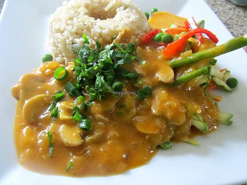 Ají de champiñones (Mushroom in a delicious veggie cream) Peruvian classic at Yami in Lima