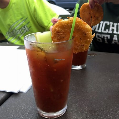 Bloody Mary with Fried Green Tomatoes  at Ground Control in Chicago