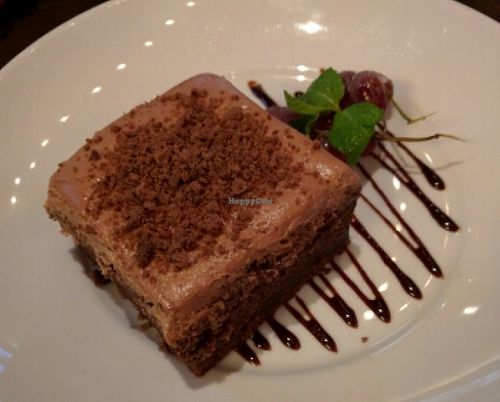 rich vegan chocolate pie at Slice of Vegas Pizza in Las Vegas