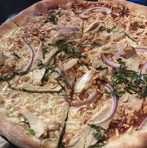 BBQ chick'n pizza at Slice of Vegas Pizza in Las Vegas