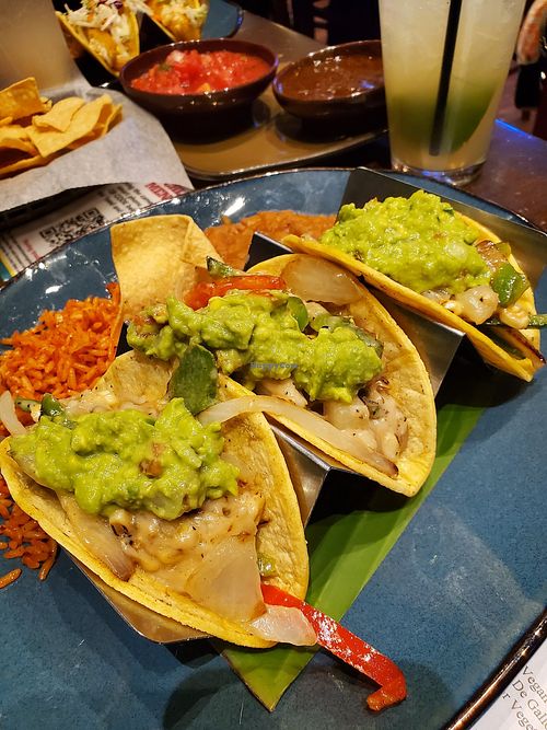 Vegan veggie tacos at Hussong's Cantina - Mandalay Bay Shoppes in Las Vegas