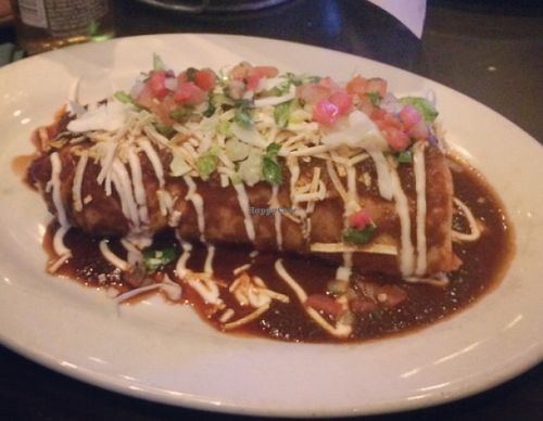 Vegan Burritos with 'chicken' at Hussong's Cantina - Mandalay Bay Shoppes in Las Vegas