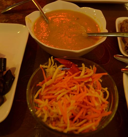 Carrot Salad, Soup at Samadeva in St Petersburg