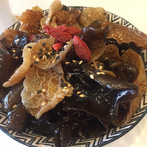 Spicy honeycomb morel  at Veggie Mama in Kowloon