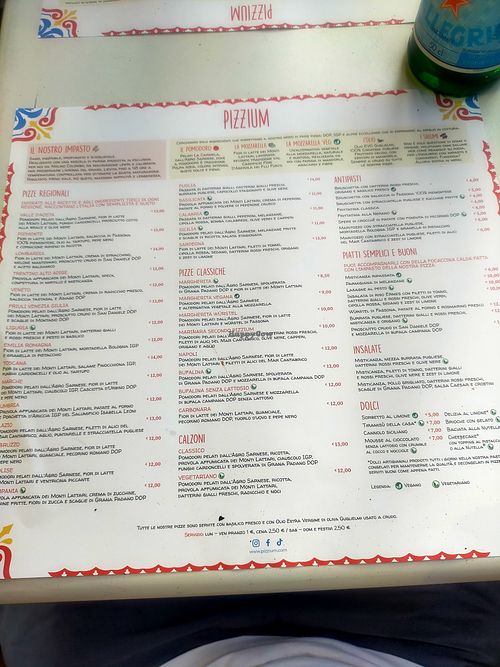 Menu 05/2025 at Pizzium - Via Arco in Milan