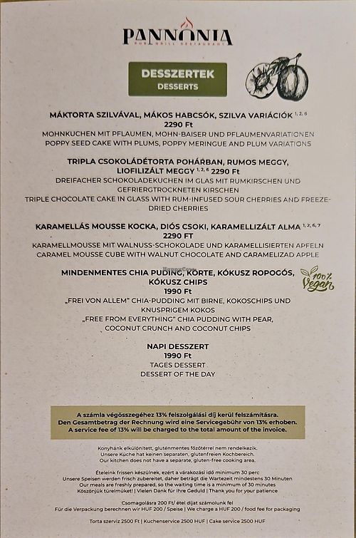  at Pannónia Restaurant in Szombathely