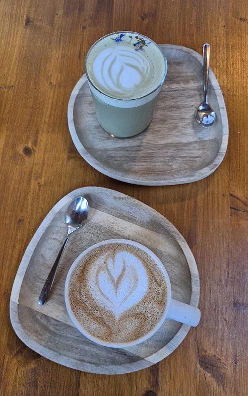 Flat white with oat milk + Matcha latte with soy milk at Il Cucinino in Santarcangelo Di Romagna